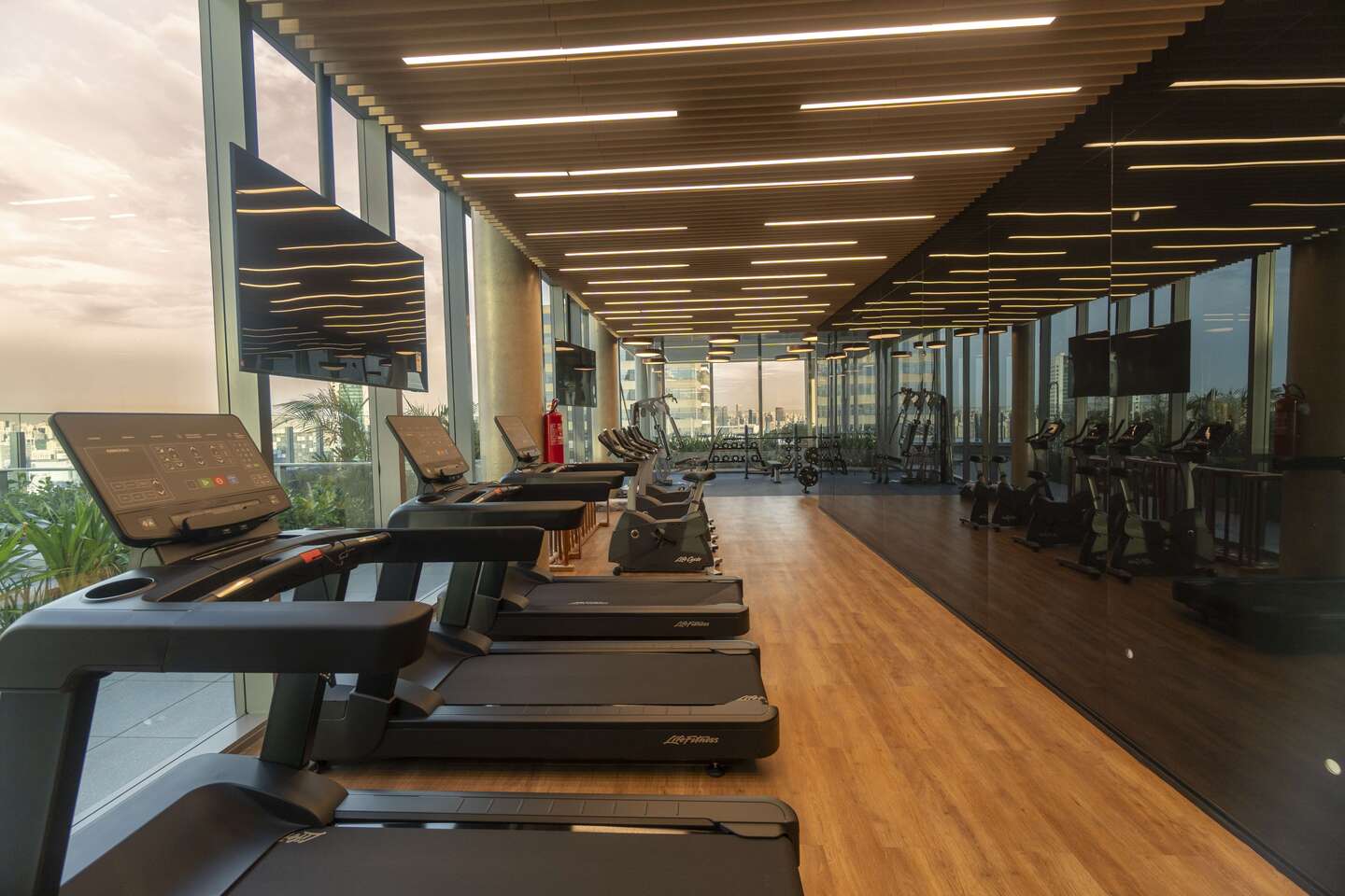 Fitness com vista do River South Residences, foto real